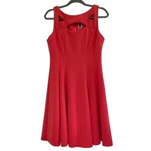 Julian Taylor Sleeveless Dress Melon Color with Cute Front Cutouts Size 12